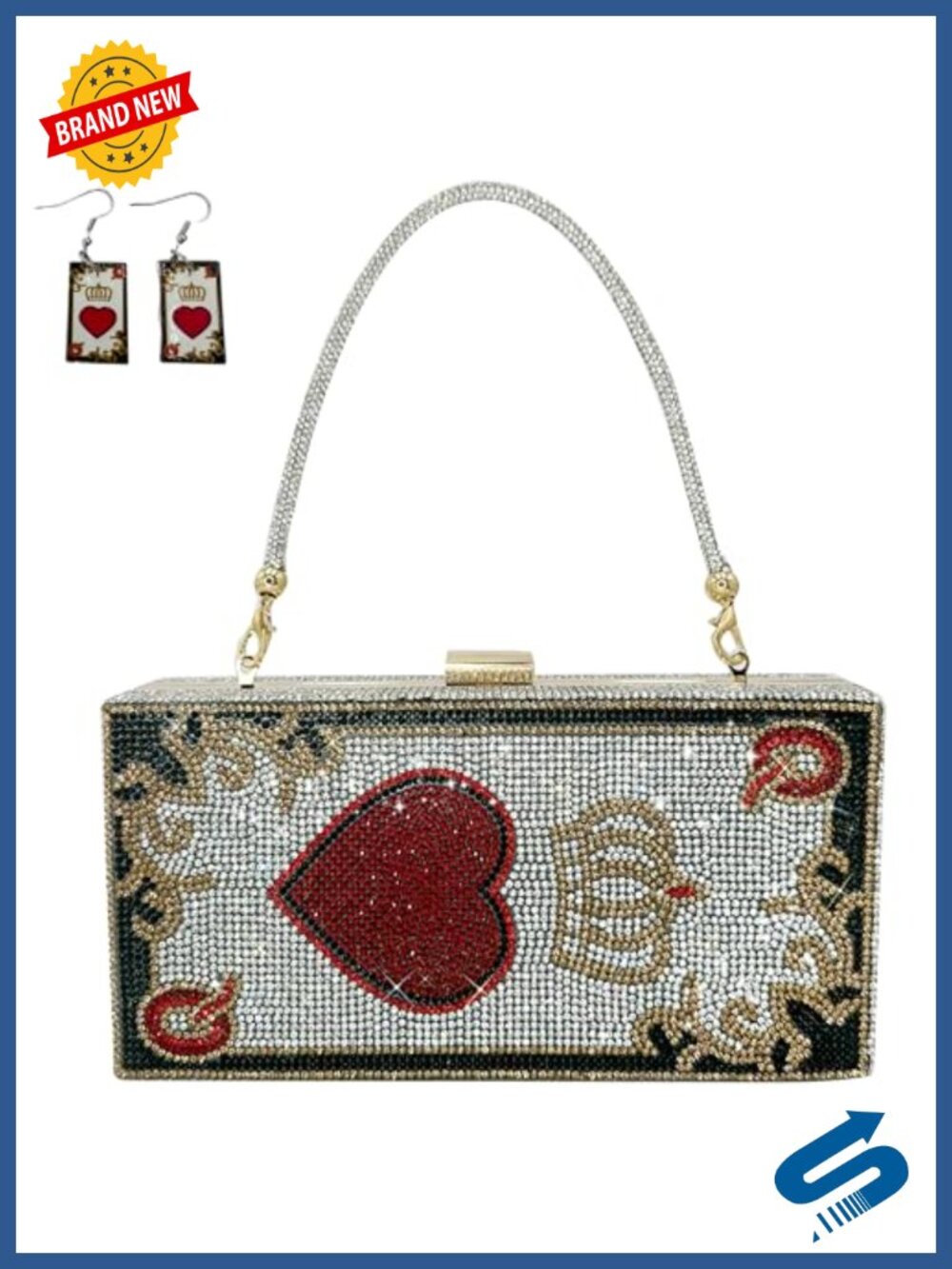 Rhinestone Evening Clutch Crystal Bling Party Purse